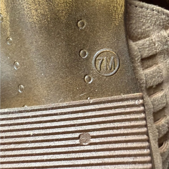 Coconuts SIZE 7 by Matisse Pointed Toe Booties In Tan Suede With Woven Design - Picture 8 of 8